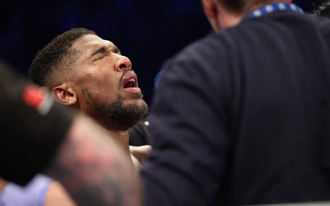 Anthony Joshua after his fight against Oleksander Usyk in 2021.