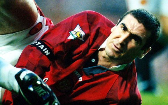 Eric Cantona of Manchester United during the 1996/97 Premier League Football season.