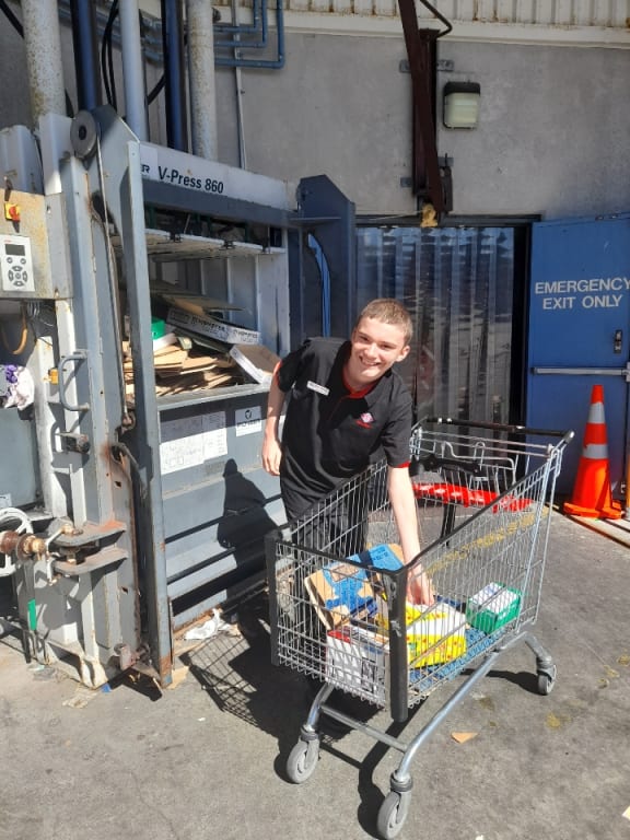 Abel Christie at work at the New World in Porirua.