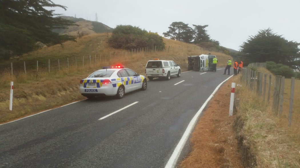 Emergency services rushed to the bus crash but none of the six children were injured.