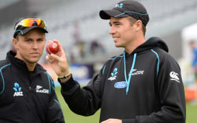 New Zealand bowlers Trent Boult and Tim Southee.