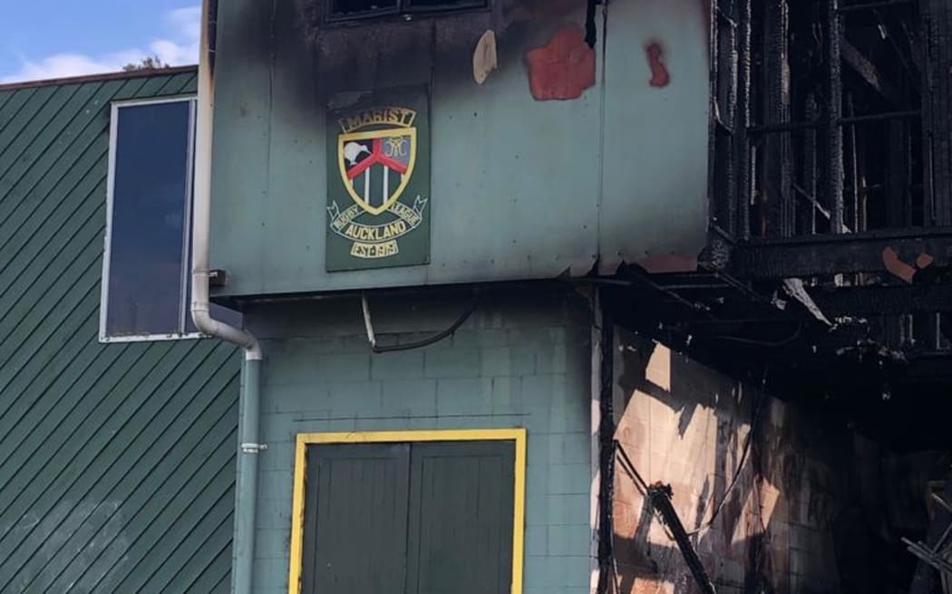 Marist Saints Rugby League clubrooms at Mt Albert, gutted in the fire on Nov 16 2023
