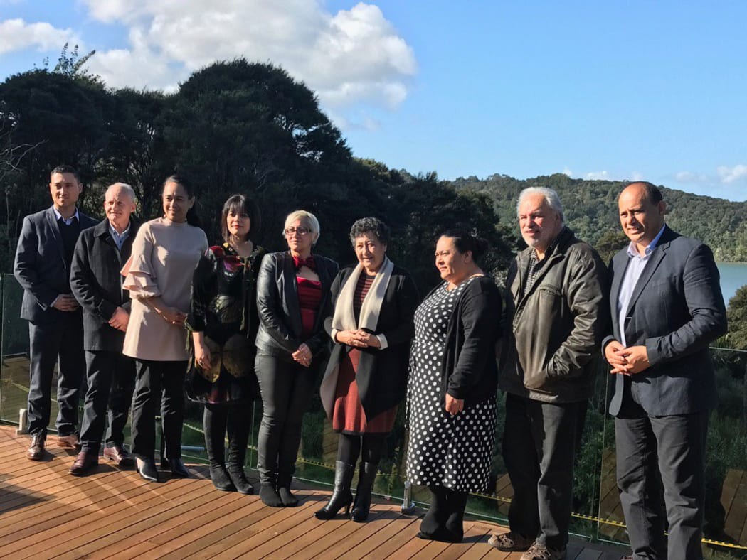 Some of Te Pae Herenga o Tāmaki's CEO's and leaders from the collective, including Awerangi Tamihere (fourth from left) Lyvia Marsden (fourth from right).