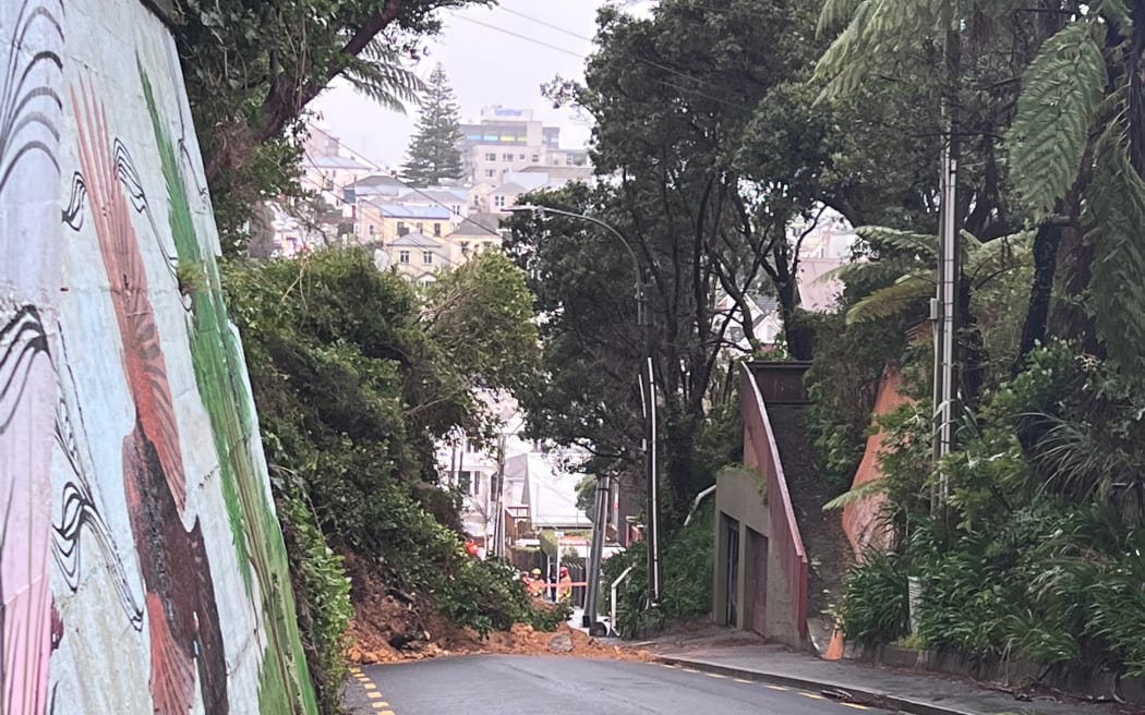 Slip blocks The Terrace in Wellington