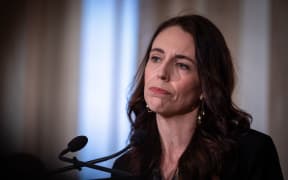 Jacinda Ardern speaking at the Traffic Light System announcement