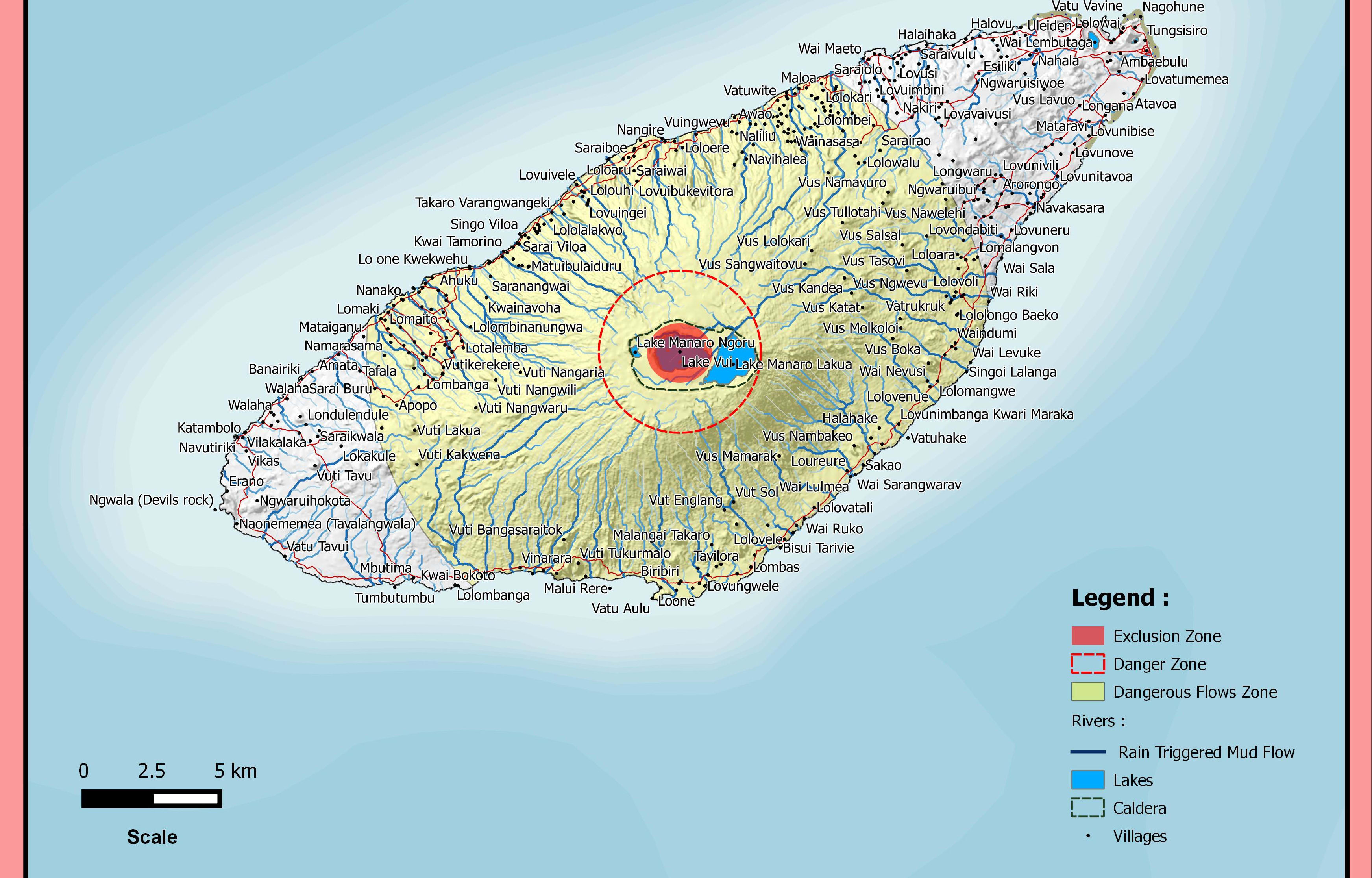 Ambae volcano activity map