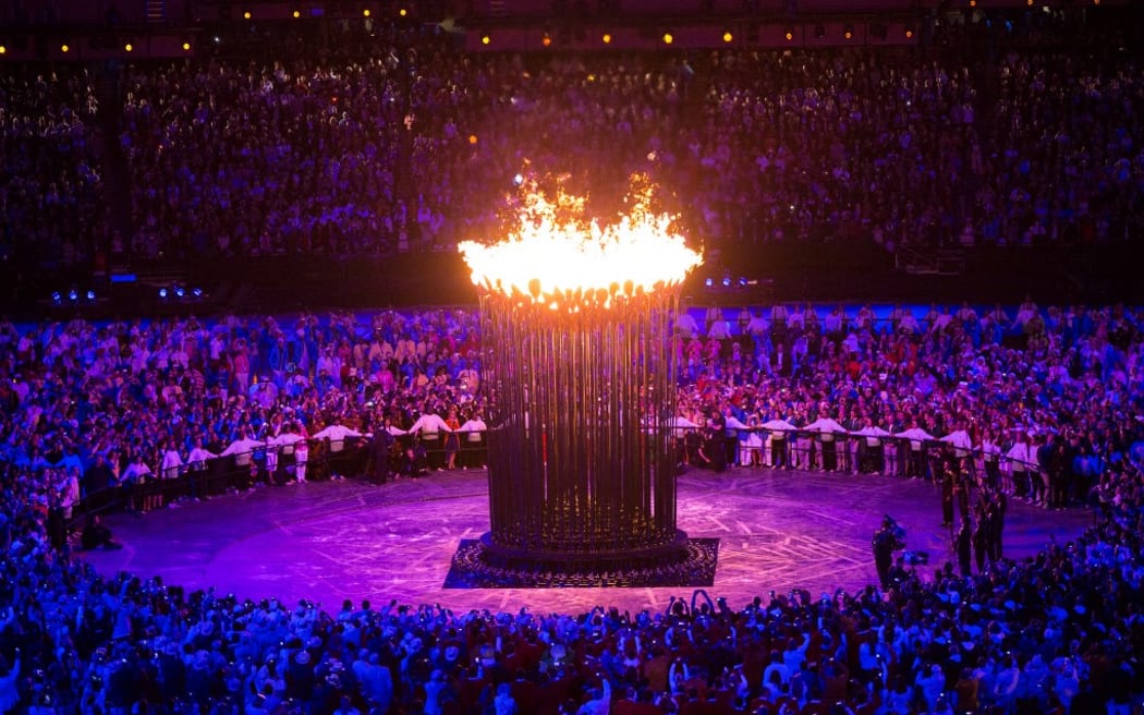 LONDON - UNITED KINGDOM: 2012 Summer Olympics  Opening Ceremony of the 2012 Olympic Games at the Olympic Stadium in London on 27 July 2012.   In the picture: Olympic Fire. (Photo by EXPA / APA-PictureDesk / APA-PictureDesk via AFP)