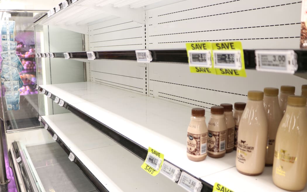 Supplies of milk are almost out at Takaka Fresh Choice.