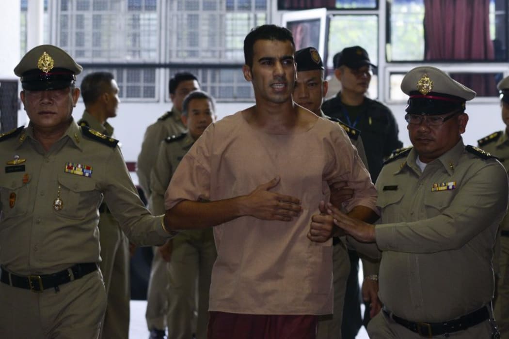 Bahraini refugee, Hakeem Al-Araibi arrives at Thailand's Criminal Court to submit his evidence to fight his extradition