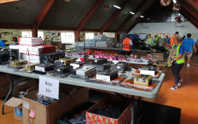 The Papakura Marae being used as a distribution centre for the Auckland City Mission.