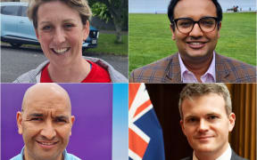 Labour candidate Georgie Dansey, Dr Gaurav Sharma, National candidate Tama Potaka and ACT list MP, Dr James McDowall.