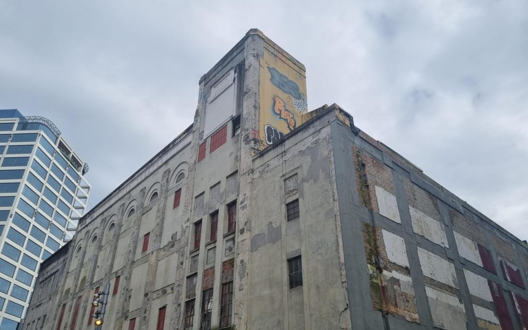 The outside of the St James has been covered in graffiti.