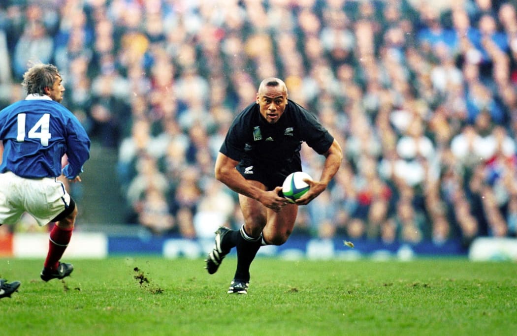 Jonah Lomu during the Rugby World Cup semi final between the All Blacks and France at Twickenham, London, on October 31 1999. France won the match 43-31.