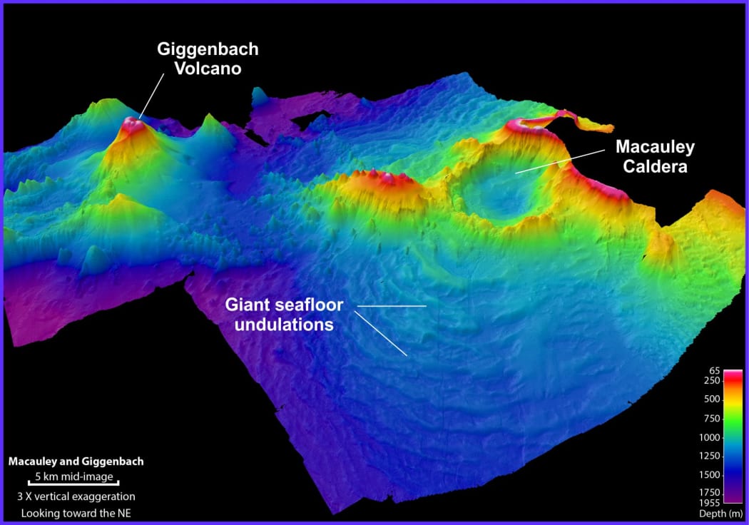 Macauley and Giggenbach volcanoes in the Kermadec Arc off Bay of Plenty