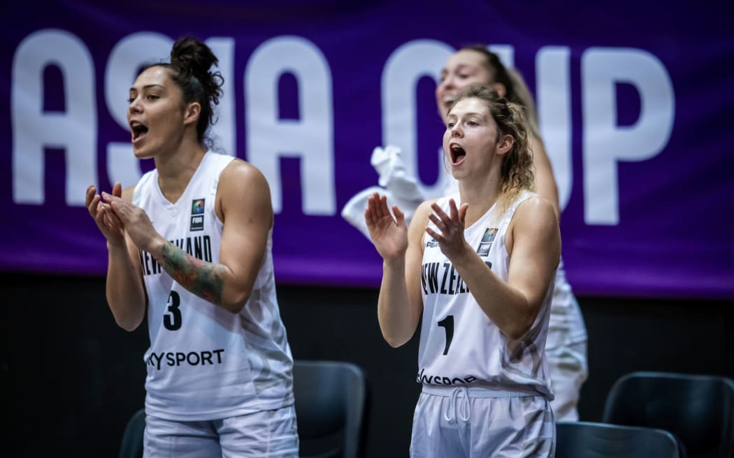 Ashley Taia and Mary Goulding.
New Zealand Tall Ferns v India, FIBA Women's Asia Cup in Amman, Jordan on 29th September 2021.