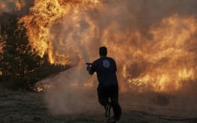 The wildfire in Penteli, near Athens.