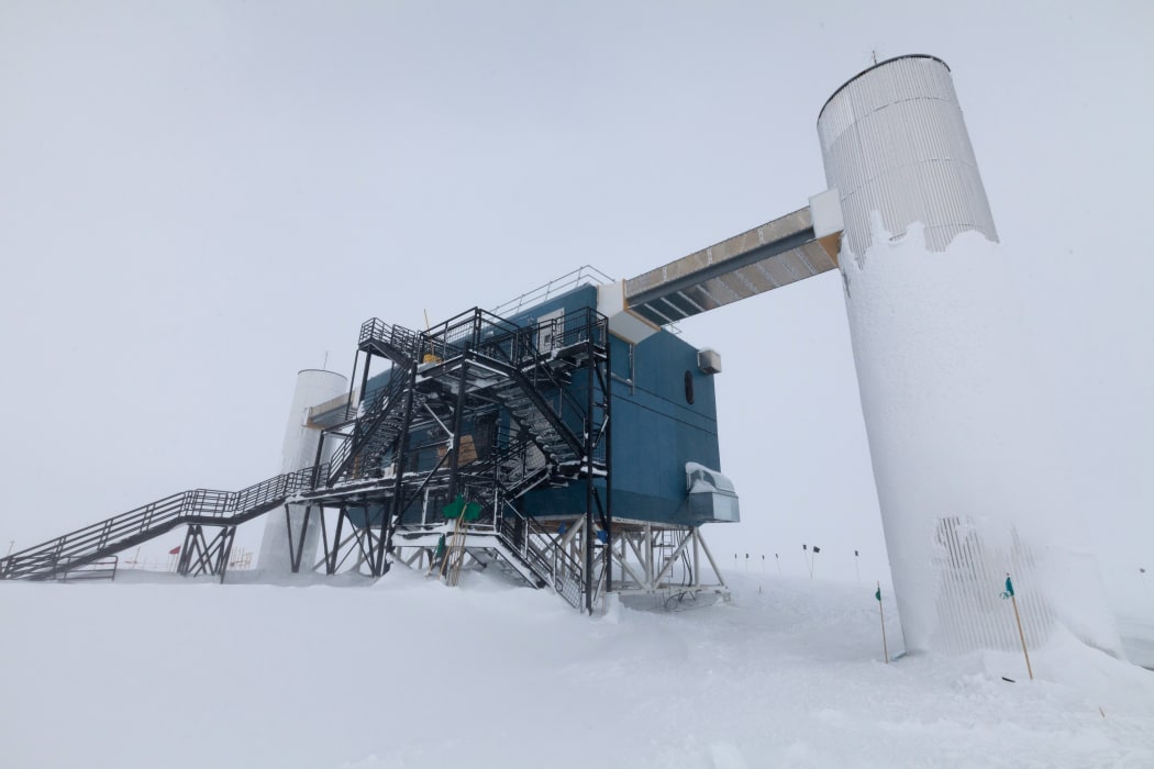The IceCube array, the world's largest neutrino observatory.