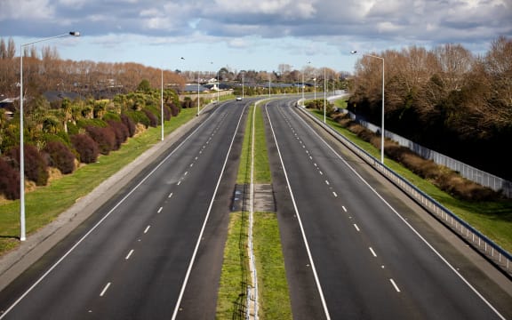 Christchurch motorway on the first day of level 4 lockdown from Delta Covid-19 case