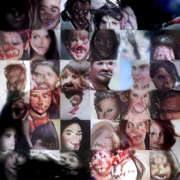 Scary faces created by the Nightmare Machine