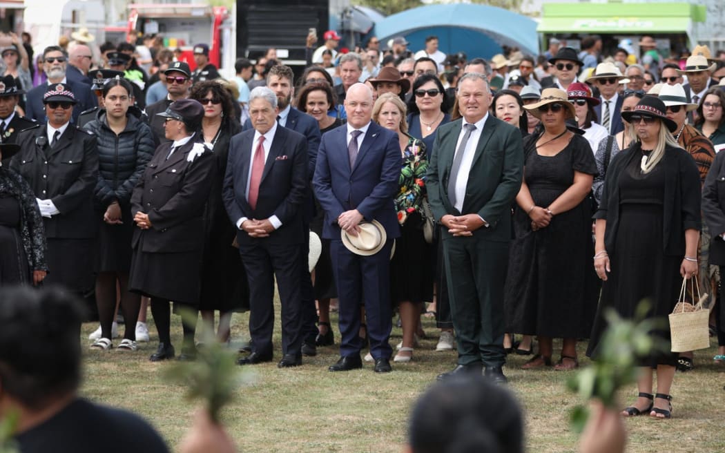Politicians at Rātana celebrations on 24 January 2024.