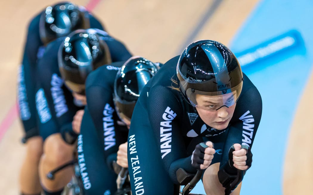 Michaela Drummond, Ally Wollaston, Emily Shearman and Nicole Shields of New Zealand.