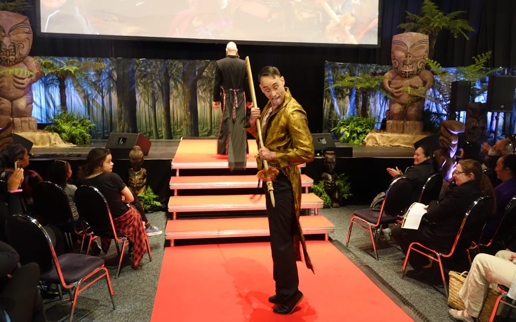 David Roil's clothing designs were on show at the Toi Māori Art Market.