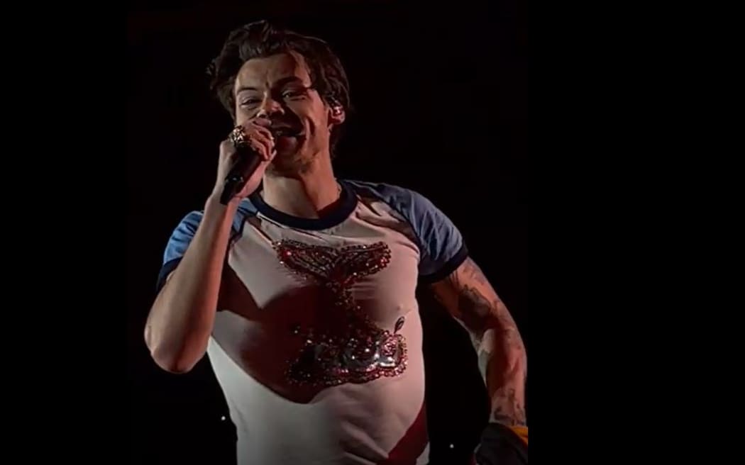 Harry Styles at Mt Smart Stadium.