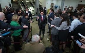 Jay Sekulow, personal lawyer for President Donald Trump, speaks to the media in the Senate Subway at the United States Capitol in Washington D.C., U.S., on Thursday, January 23, 2020, as the Senate continues to hear arguments in the impeachment trial of United States President Donald J. Trump.