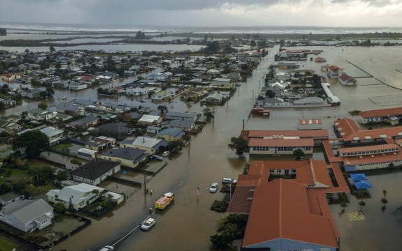 Buller High School and surrounds in Westport, flooding, 17 July 2021