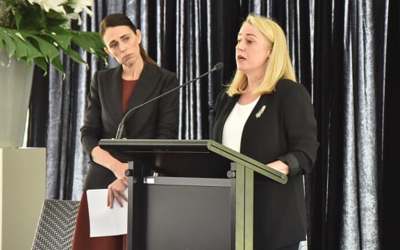 Air New Zealand board chair Dame Therese Walsh at the ceremony marking the 40th anniversary of the Erebus disaster.