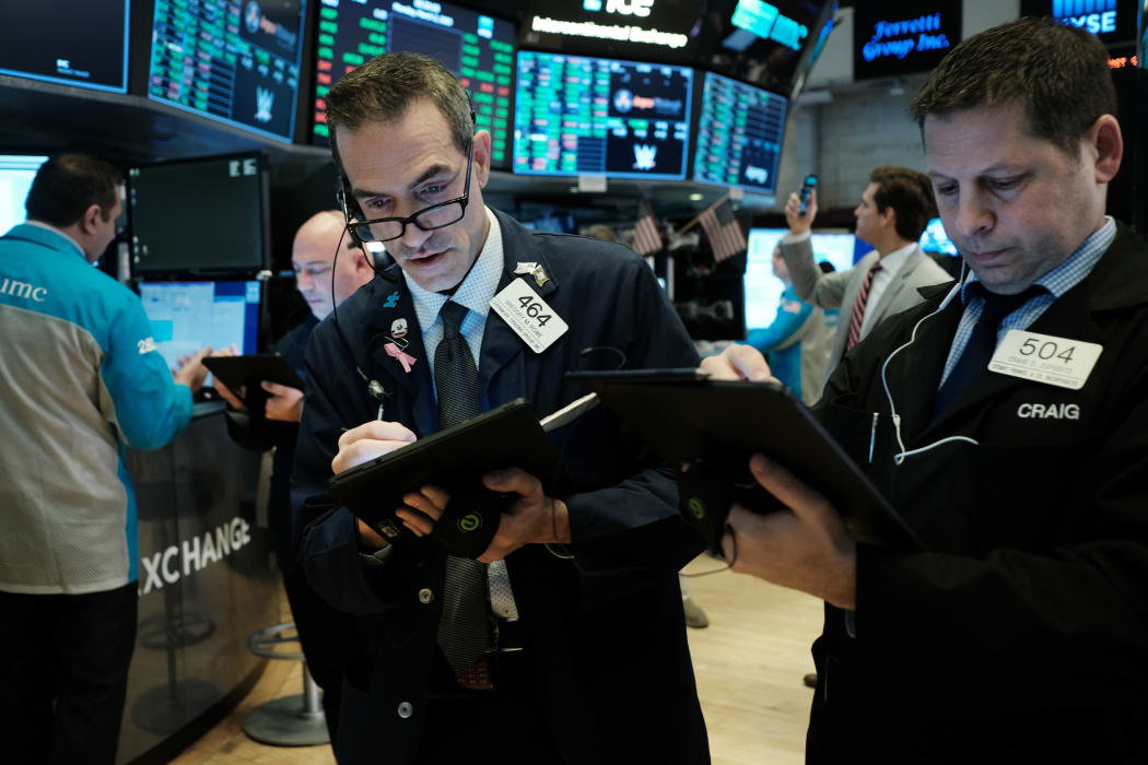 Traders work on the floor of the New York Stock Exchange (NYSE) on March 02, 2020 in New York City.