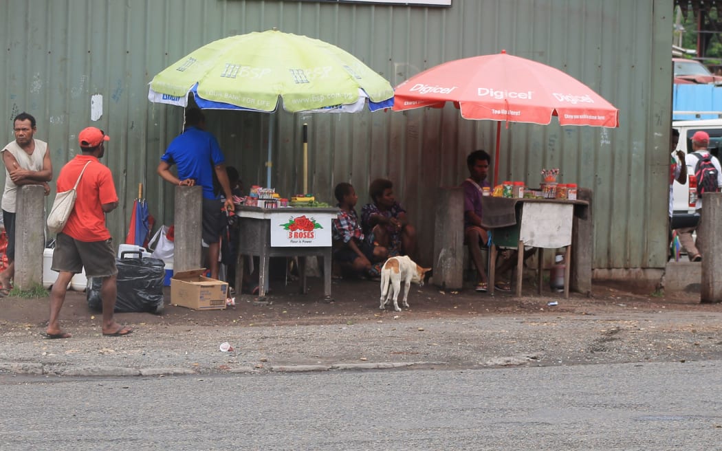 Street vendors in Papua New Guinea.