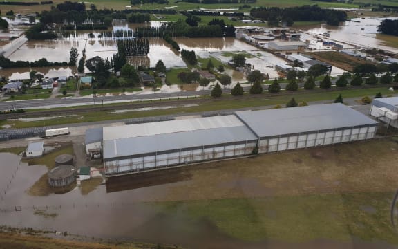 The Southland town of Mataura as it appeared from the air on Wednesday afternoon. February 2020