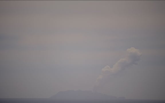 A screen shot of steam rising from Whakaari/White Island on 30 October 2025.