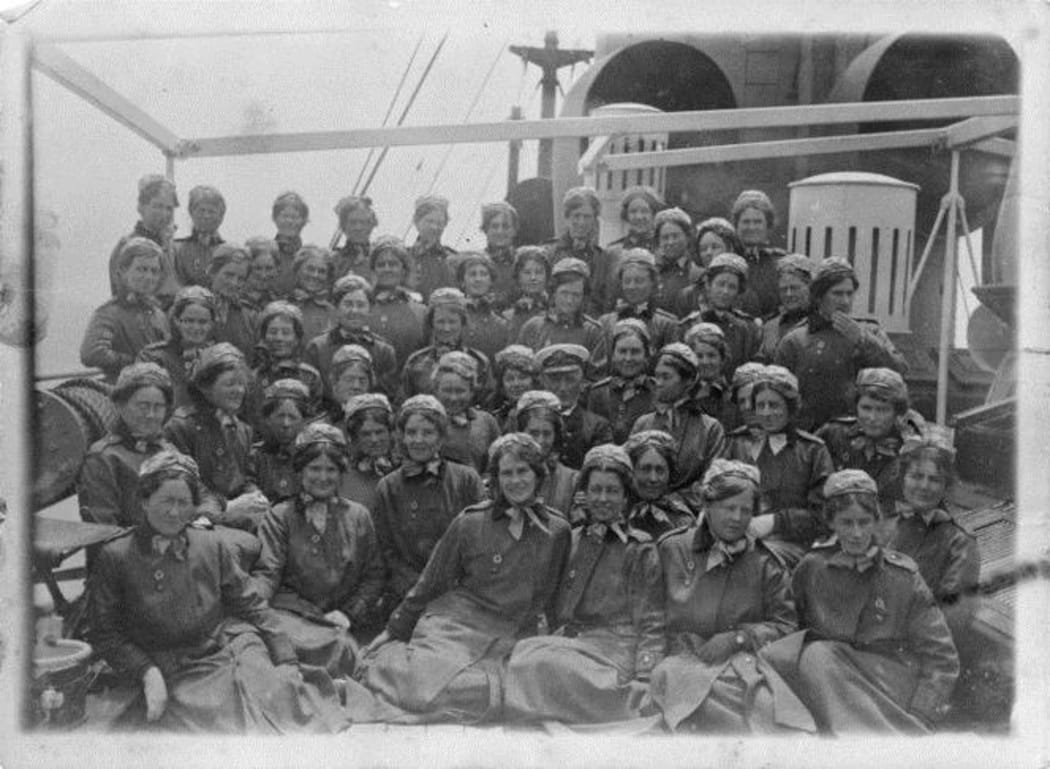 New Zealand nurses on board SS Rotorua,  May 1916.