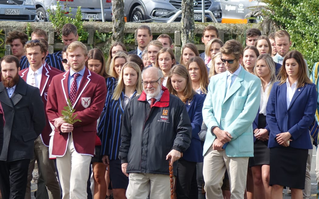 A powhiri for the visiting Great Race teams from Harvard, Cambridge, Melbourne and Sydney universities.