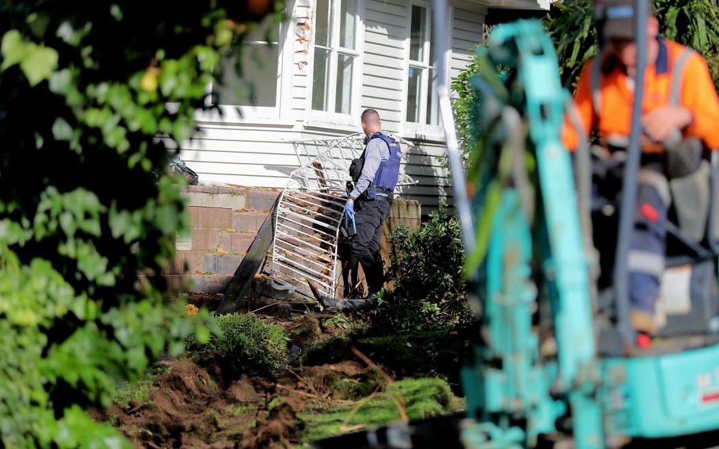 A concrete mixer crashed into a house in Remuera.