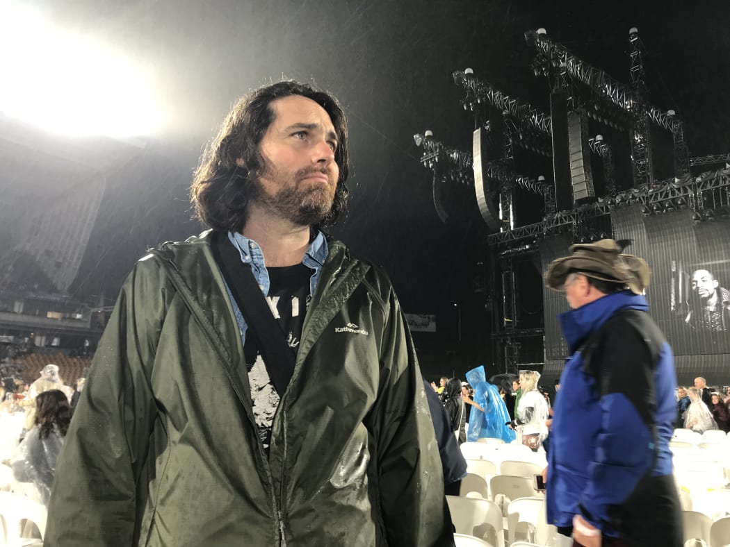 Sam in the rain at Mt Smart