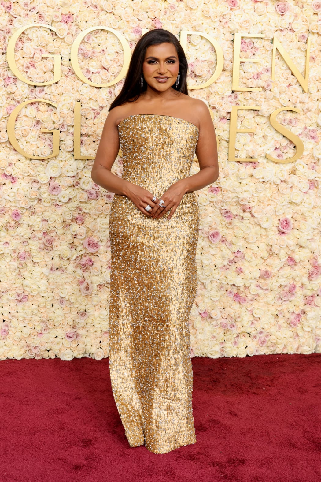 Mindy Kaling attends the 82nd Annual Golden Globe Awards at The Beverly Hilton on January 05, 2025 in Beverly Hills, California.