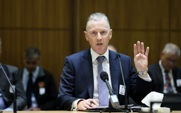 Chris Cahill, President of the NZ Police Association making a submission on the arms Legislation Bill
