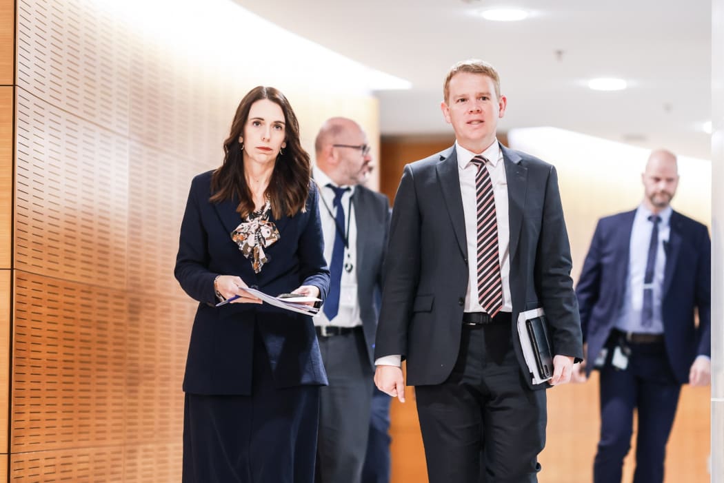 Prime Minister Jacinda Ardern and health minister Chris Hipkins.