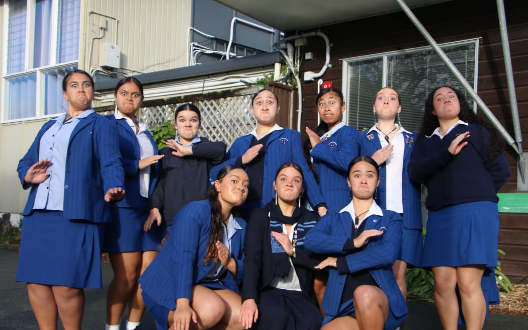 Te Au Āio Ani Mereti, a senior student from St Mary's College, delivered her kōrero in the Pei Te Hurinui Jones (Senior Māori) section.