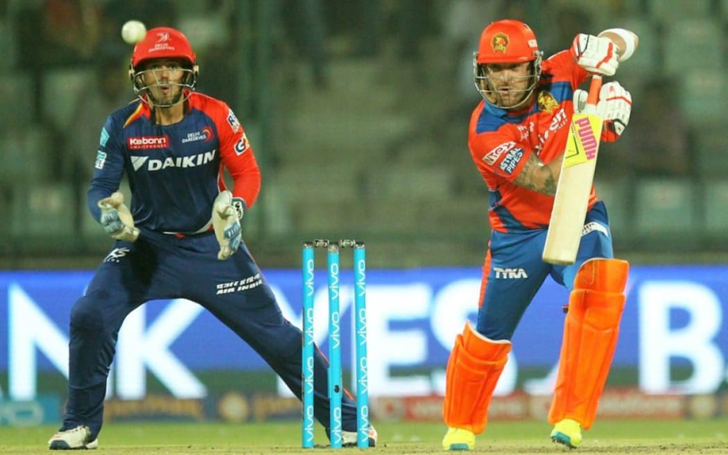 Brendon McCullum on his way to 60 off just 36 balls for the Gujarat Lions.