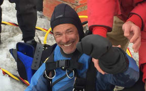 Ian Hawes in his dive suit.