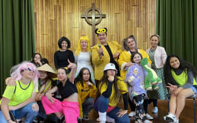 Members of Solway Girls College bubble.