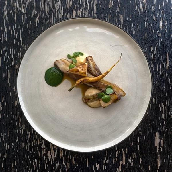 Hāngi of belly, swede and cress - a dish served at Monique Fiso's Wellington restaurant Hiakai.