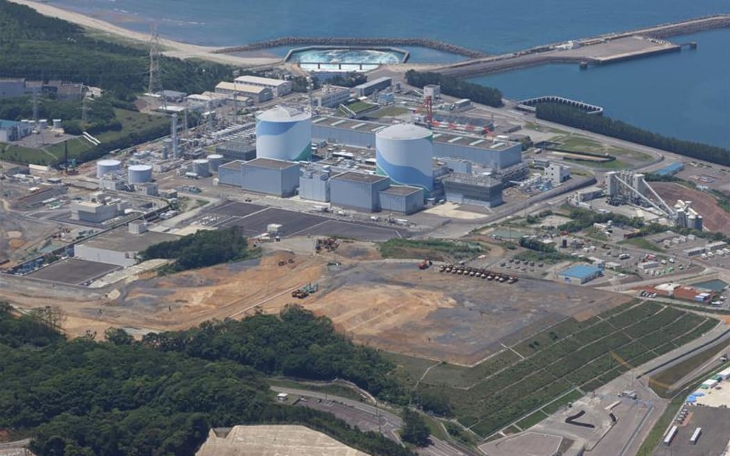 Aerial photo of Sendai Nuclear Power Station in Sendai Town, Kagoshima Prefecture.