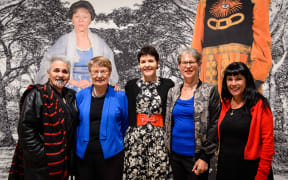 Ngāhuia Te Awekōtuku, Dr Anne Else, Jackie blue, Eva Radich, & Michèle A'Court,
