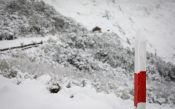 Closed Milford Road during winter