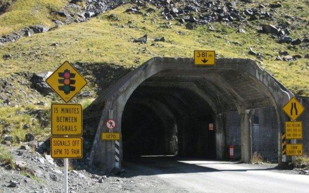 The eastern entrance to the Homer Tunnel.